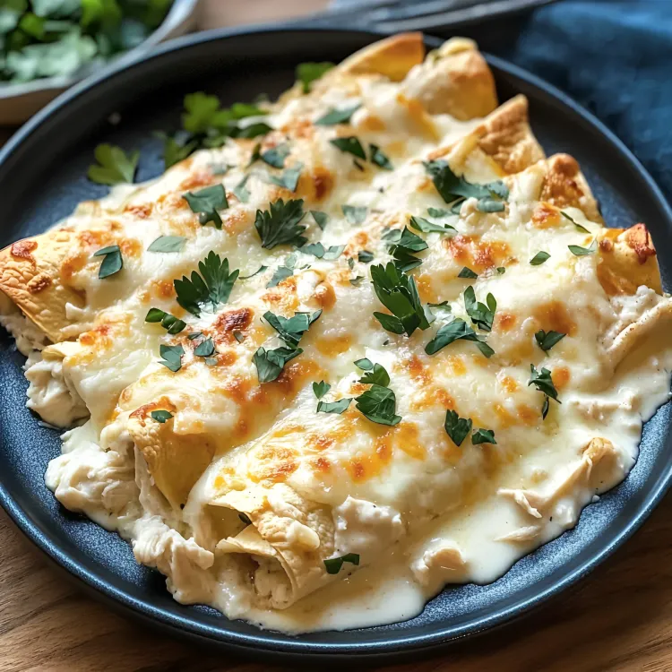 Delicious Cheesy Creamy White Chicken Enchiladas Recipe