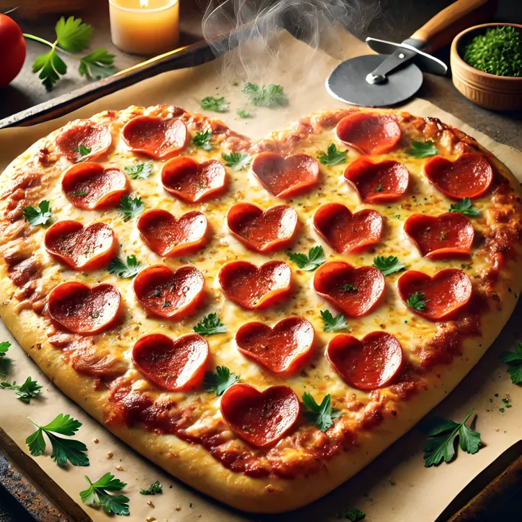 Homemade Heart-Shaped Pizza Recipe