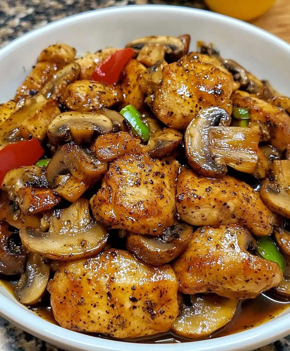 Black Pepper Chicken with Mushrooms: A True Delicacy Food