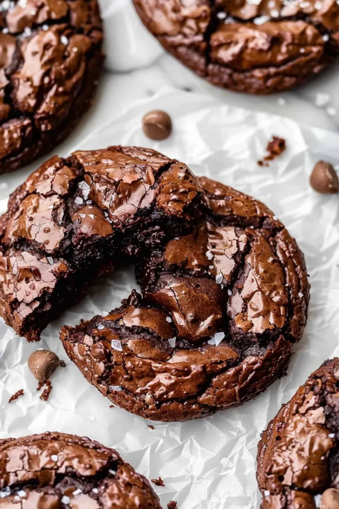 Soft and Crunchy Chocolate Brownie Cookies