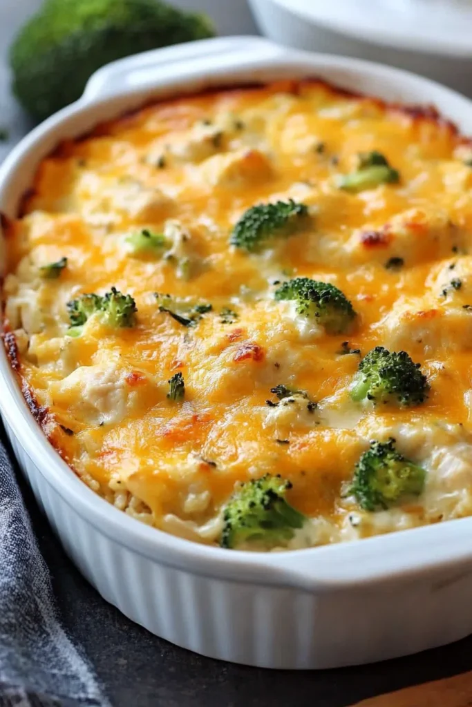 Dinner Recipes Easy With Cheesy Chicken Broccoli Rice Casserole