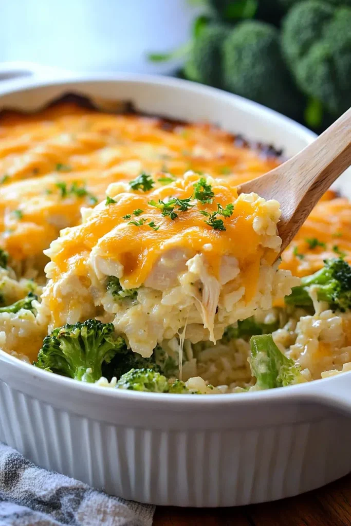 Dinner Recipes Easy With Cheesy Chicken Broccoli Rice Casserole