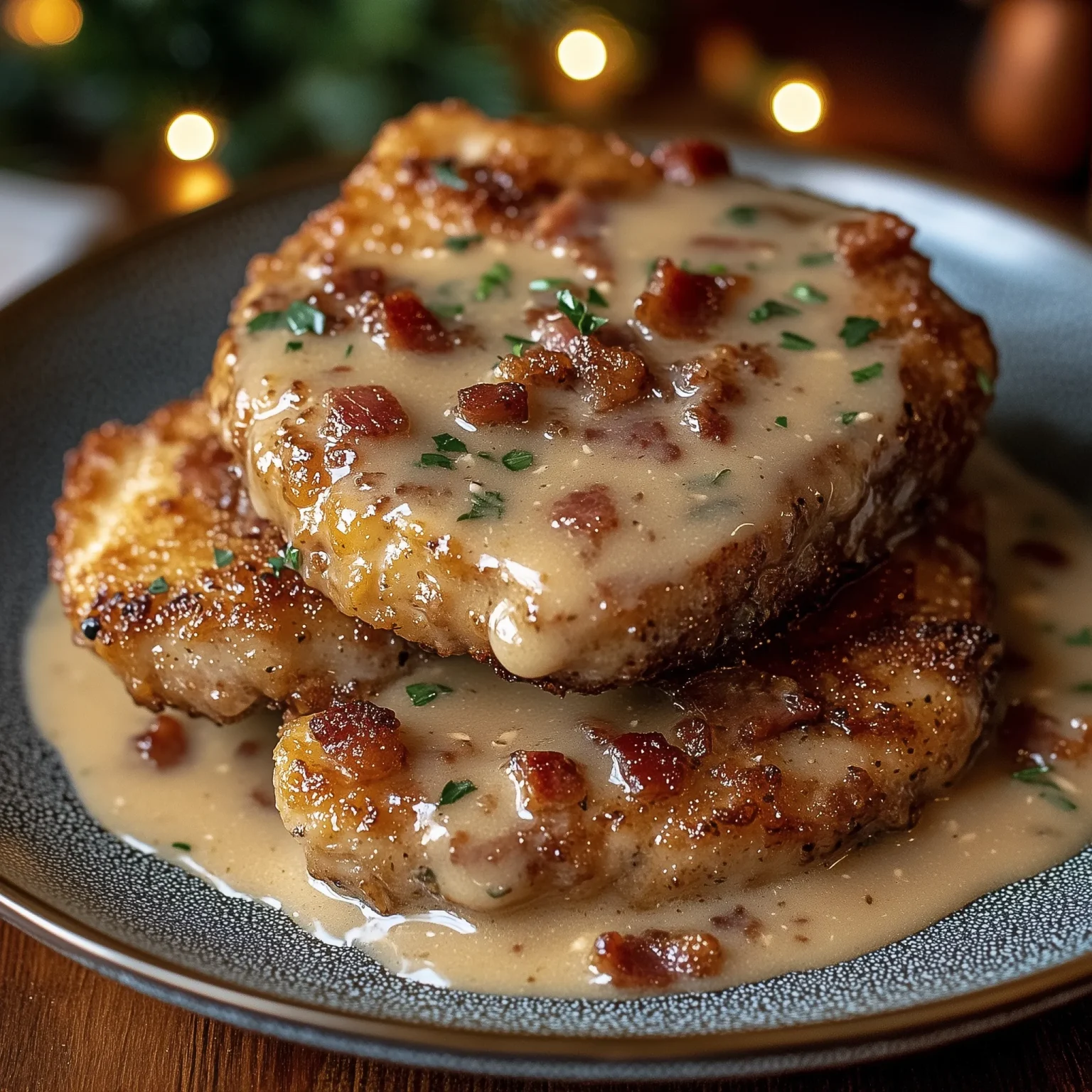 Country Fried Pork Chops with Bacon Gravy Recipe