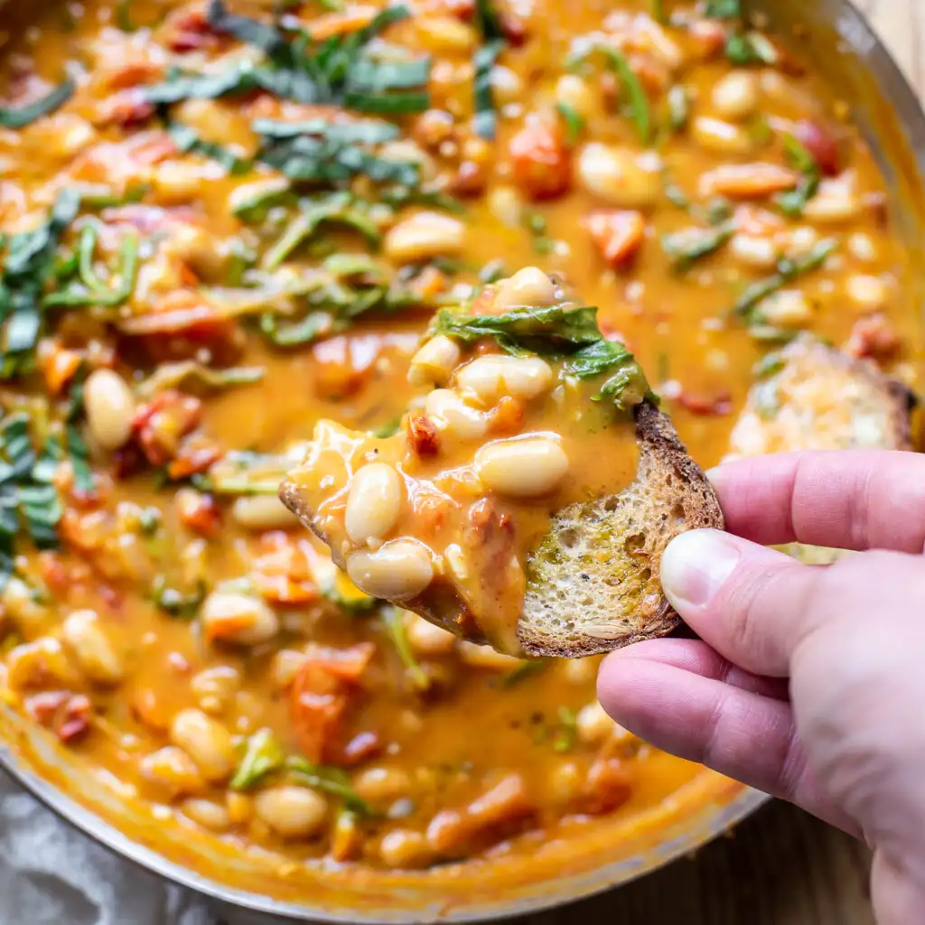 Creamy Vegan Tomato White Bean Stew