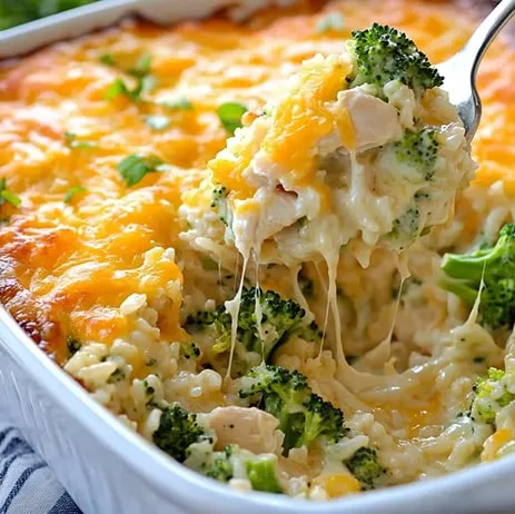 Dinner Recipes Easy With Cheesy Chicken Broccoli Rice Casserole