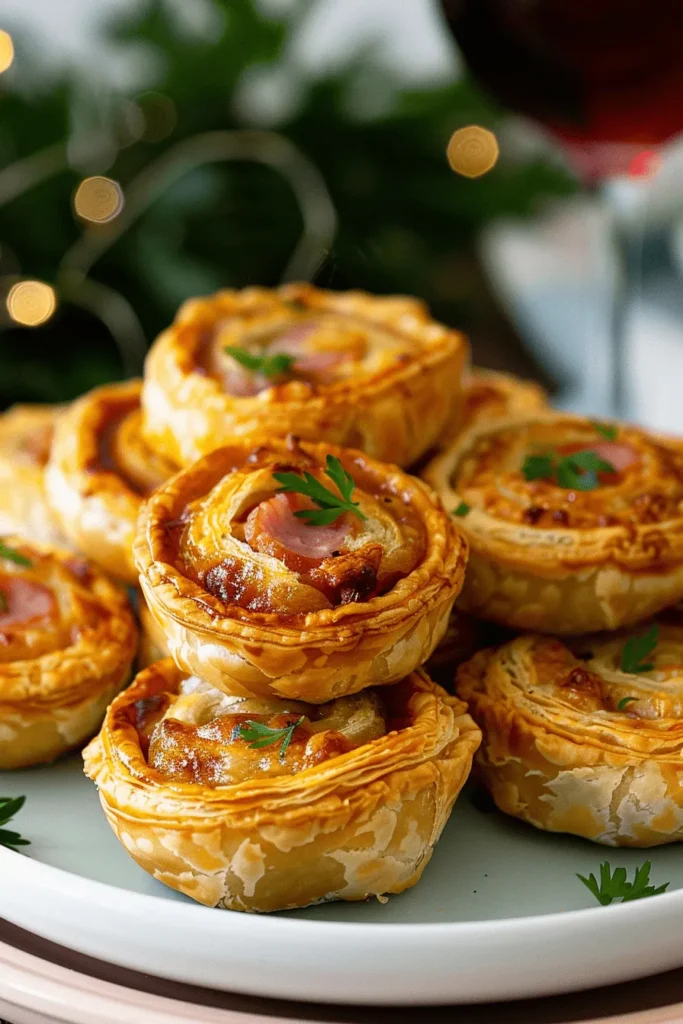 Ham and Cheese Puff Pastry Pinwheels 