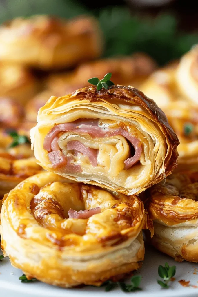 Ham and Cheese Puff Pastry Pinwheels 