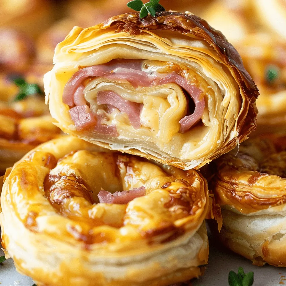 Ham and Cheese Puff Pastry Pinwheels Recipe for Game Day