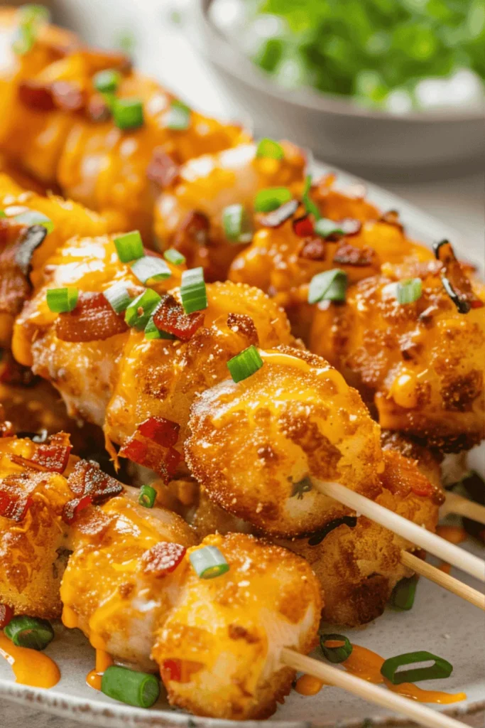 Loaded Tater Tot Skewers for Your Super Bowl Party