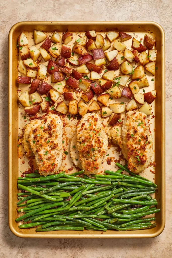 Easy Dinner Recipes For Two Parmesan Crusted Chicken Sheet Pan