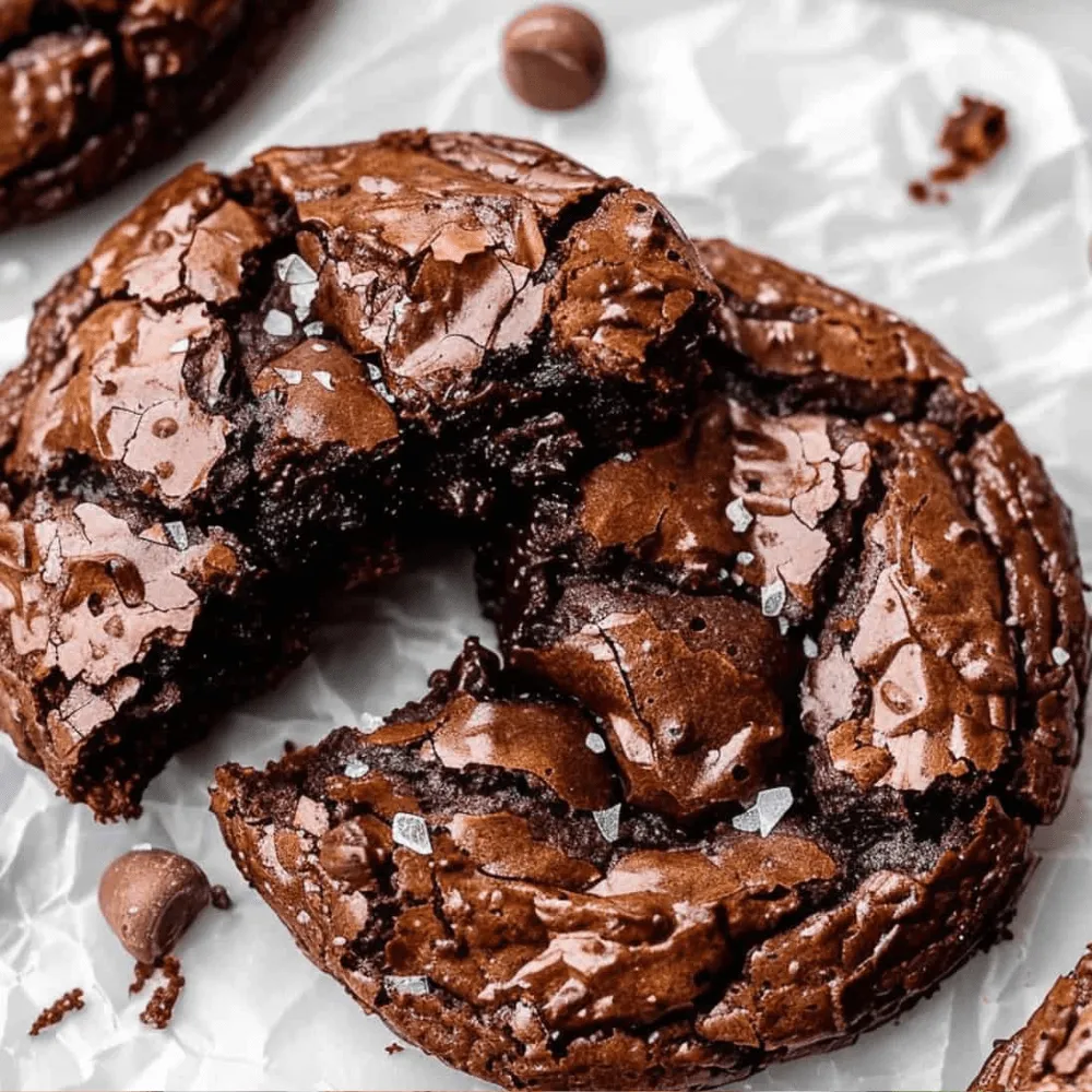 Soft and Crunchy Chocolate Brownie Cookies