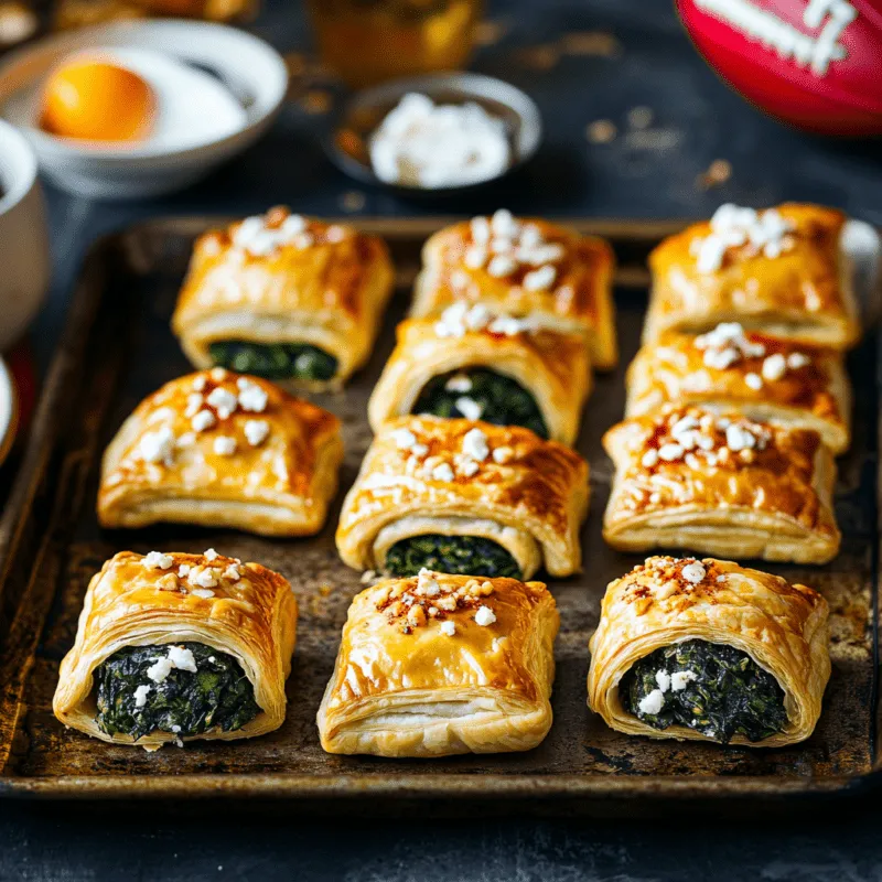 Spinach Feta Puff Pastry Bites