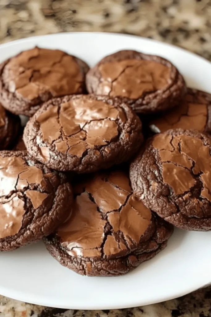 Soft and Crunchy Chocolate Brownie Cookies