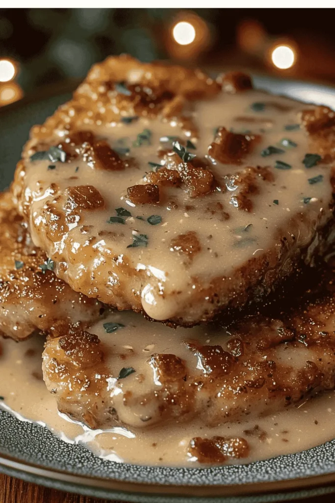 Country Fried Pork Chops with Bacon Gravy