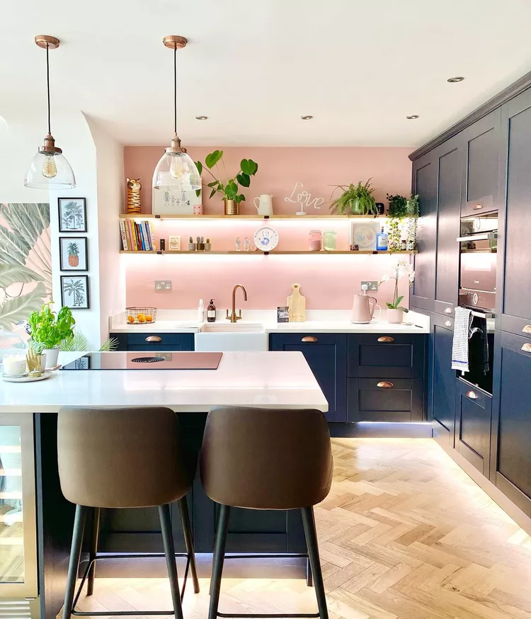 Coastal-Inspired Pink Kitchen